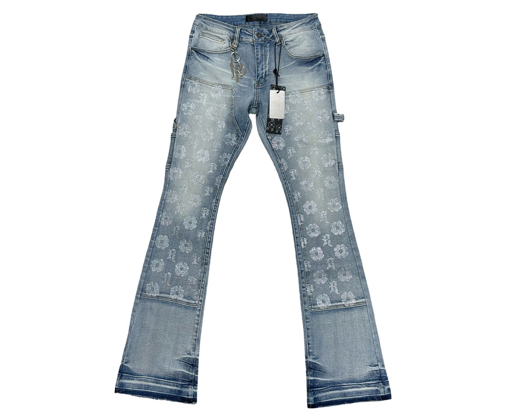 Red Poppy Floral Jeans - Graphic