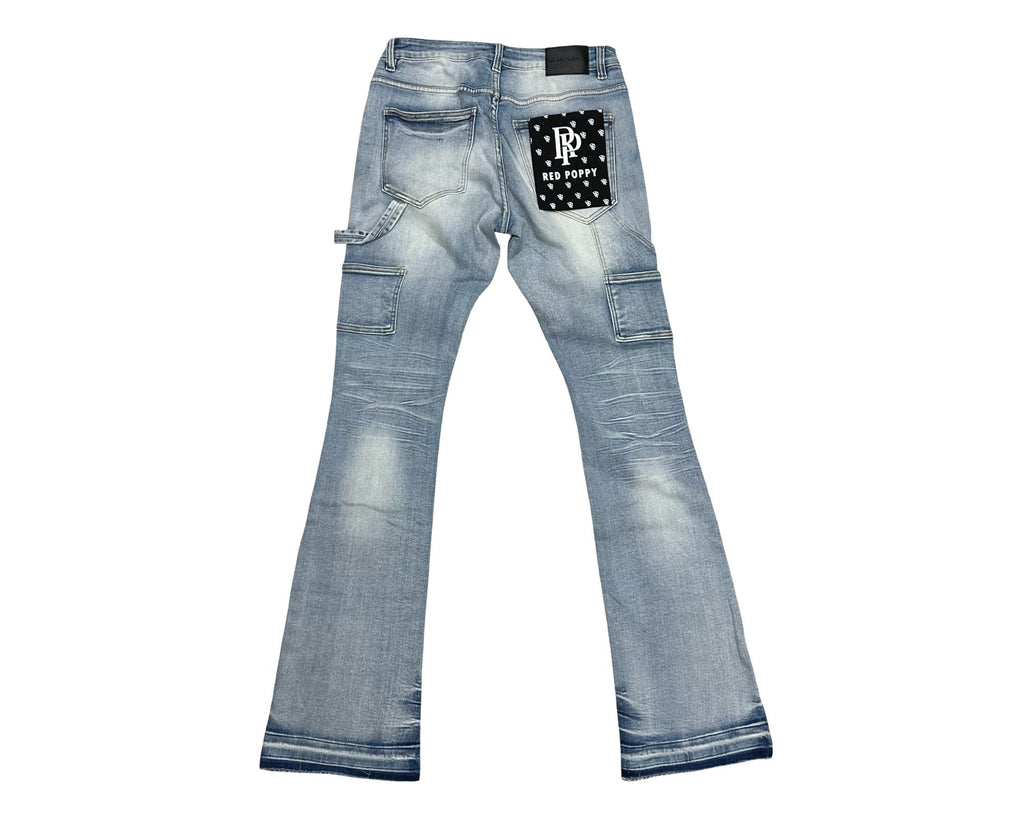 Red Poppy Floral Jeans - Graphic