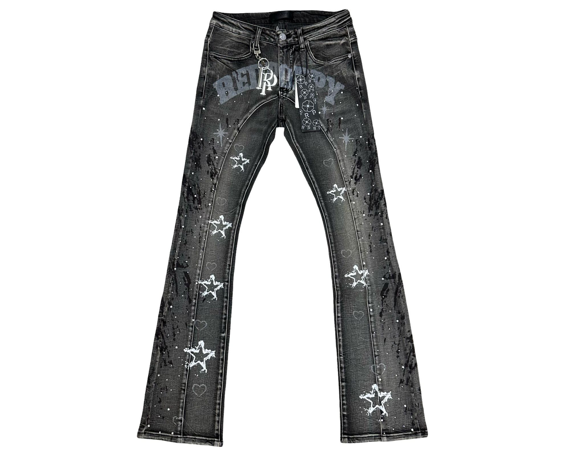 Red Poppy Star Jeans - Stacked Flare