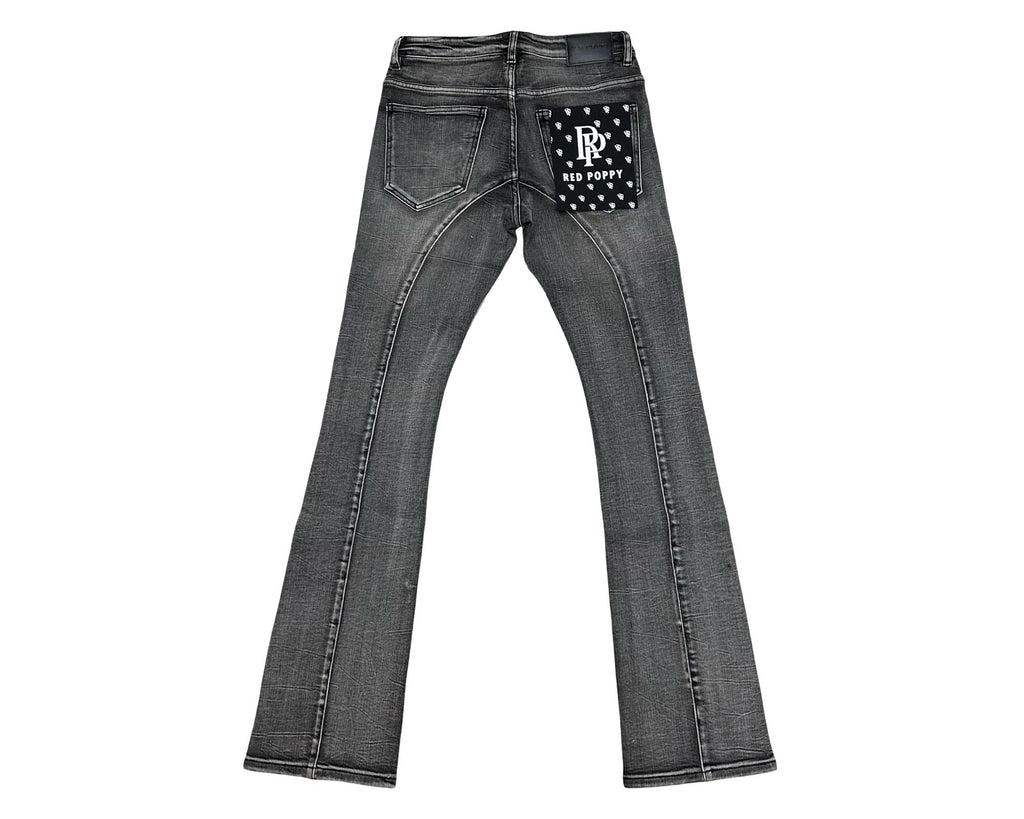 Red Poppy Star Jeans - Stacked Flare