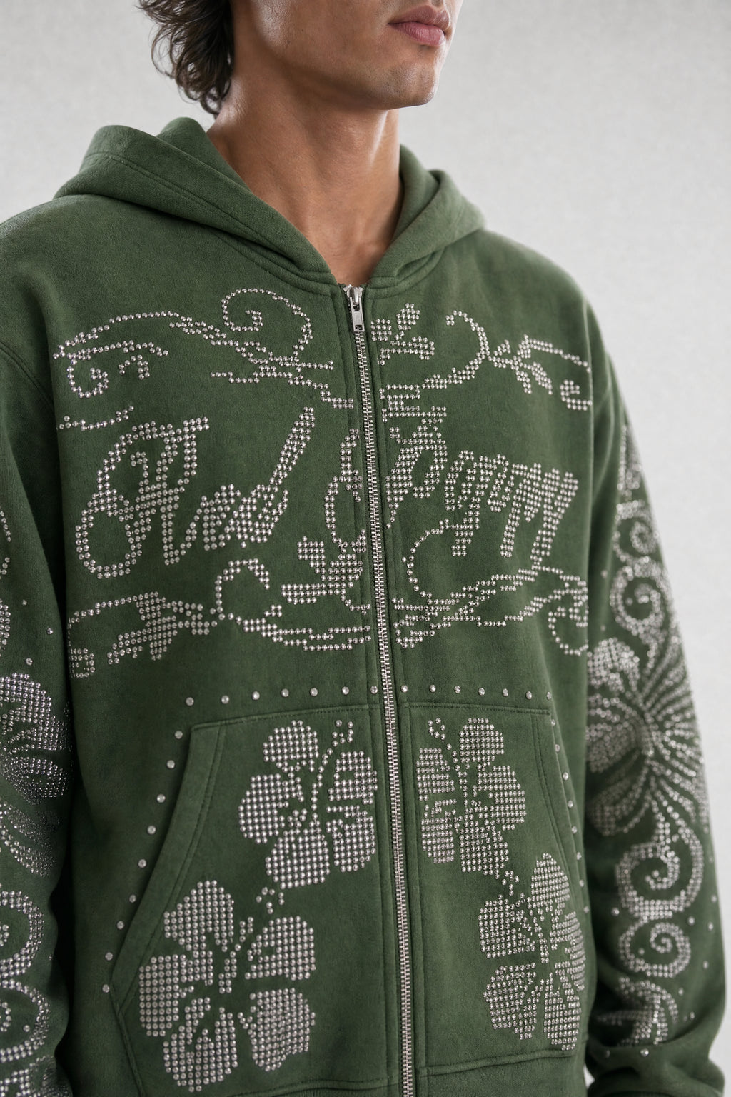 Red Poppy Floral Hoodie - Graphic Zip-Up