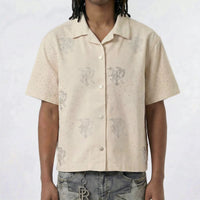 Red Poppy Dot Shirt - Embroidered