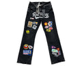 Red Poppy Patch Jeans - Graphic