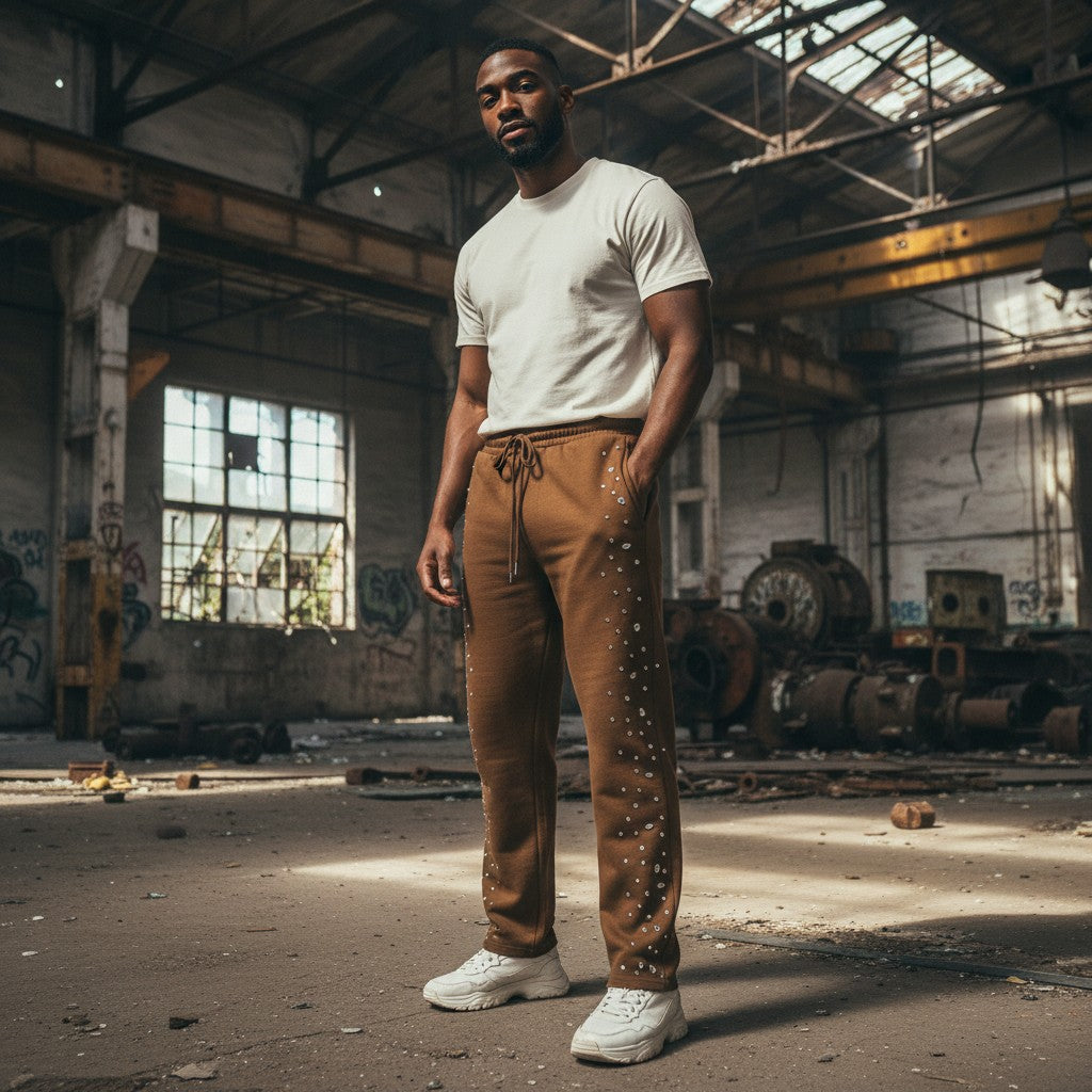 Red Poppy Dot Sweatpants - Relaxed Fit