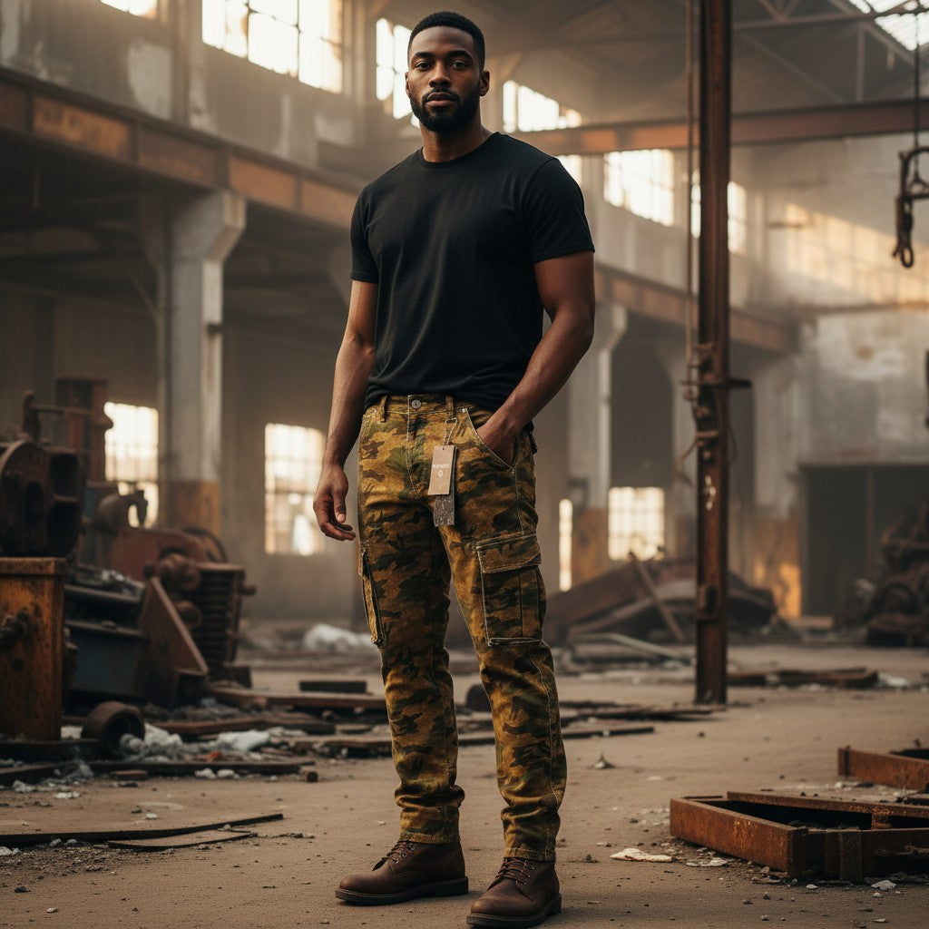 Red Poppy Camo Cargo Pants - Skinny Fit